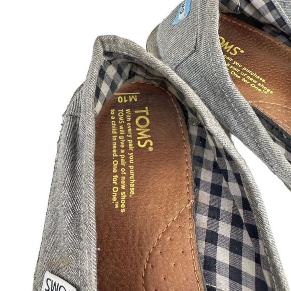 TOMS Men’s Size 10 Stitchout Slip-On Heather Grey Denim Loafers - Picture 6 of 6